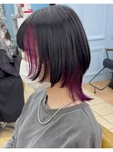 ブラックバイオレットウルフカット【広島ウルフカット】