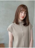 大人かわいい/20代30代/バングカット/オリーブベージュ