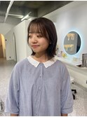 グレージュ×イヤリングカラー