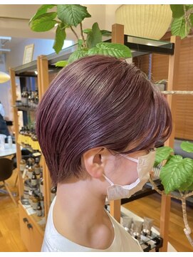 オーガニックマインド 坂戸 鶴ヶ島(organic+mind) 20代30代ハンサムショートダブルカラーピンクカラー