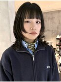 グレージュアッシュグレージカットミディアムレイヤーウルフ