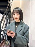 顔周りレイヤー ボブ  黒髪