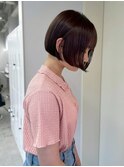 ショート　ミニボブ　顔周りカット　透明感　ブラウン　20代30代