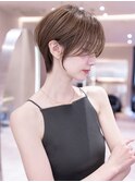 大人可愛い前髪/丸みショート/くびれレイヤーショートボブ