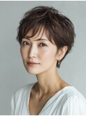 大人ガーリー/ダークアッシュ/似合わせカット/川西池田