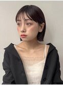 小顔ひし形ボブ/ピンクベージュ
