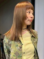 ヴヴ(Bub)&nbsp;セミロング レイヤーカット 姫カット オレンジベージュ ブリーチ