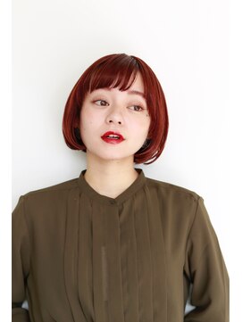 スタジオ エット(studio ett) ルビーレッドのグラデーションボブ