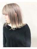 sungoose tokyoネオウルフ毛先パーマフォギーベージュ耳かけ