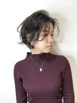 ナナバイロッカ(nana by rocca)&nbsp;クールな耳かけショートボブに毛先パーマ【デジタルパーマ/春】