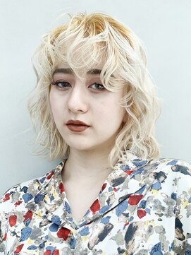 アルバム 銀座(ALBUM GINZA) ウエーブボブ_オリーブカラーセミウェットウェーブ_48101