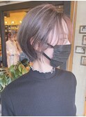 【morio 原宿】耳かけショートボブ　うざバングハイライトカラー