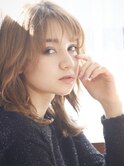 【Mili 調布】パールベージュ×シースルーバング 大人ミディ