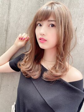 リープアルケー ヘアアンドヘッドスパ 錦糸町北口店(leap arche Hair&head spa) 大人かわいい/レイヤーロング/グレーベージュ/前髪パーマ/錦糸町