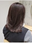 透明感グレージュミディ×韓国艶髪ニュアンスレイヤーカット