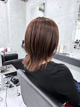 エンディアリング 東銀座(Endearing) 黒髪/グレーベージュ/レイヤーロング/前髪パーマ/銀座/東銀座