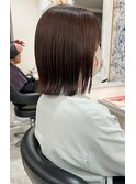 こなれミディ/ぱつっとボブ/レイヤーカット/こっくりブラウン