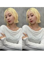 ロンドプロフィール 浦和(Lond profil) イメチェン ボブ 外ハネボブ 美髪 ホワイトブロンド 韓国