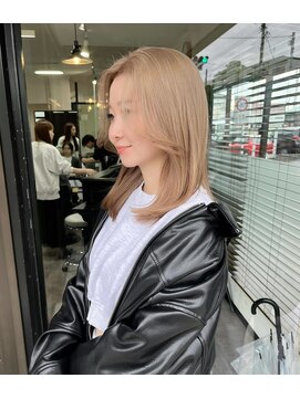 ミア(mia) オリーブベージュカーキグレージュハイライトグラデーション