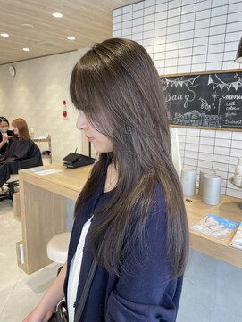 パーク(PAAQ) 【藤沢】グレージュカラー/ブリーチなしカラー/ロングレイヤー