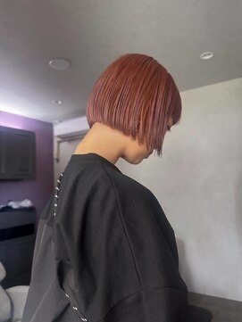 サロンエフ(salon f) ピンクベージュ×ミニボブ