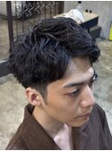 メンズスパイキーショートカットツイストスパイラルパーマ