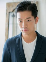 メンズヘア ビーセカンド 草加店(MENS HAIR B-2)&nbsp;30代40代ビジネスブラック七三分け短髪フェザーショートZ草加