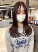 似合わせ　こなれレイヤーカット×肌映え艶ボルドーブラウン◎