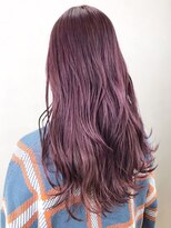 アルバム 銀座(ALBUM GINZA)&nbsp;パープルロング_ウェーブパーマフォギーベージュ耳かけ_ba291531
