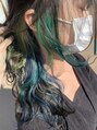 ヘアデザイン アーティーズ(Hair design Artyz) グリーン系のインナーカラー！ブリーチ系デザインカラー◎