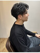 アメラボ 平針店(AmeLab) 【ゆるスパイラルパーマ】マッシュ 刈り上げ 黒髪