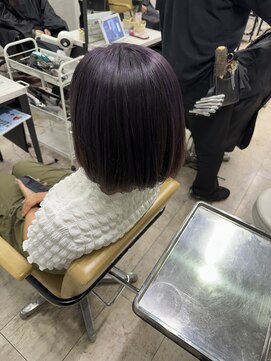 アジールヘア 所沢プロペ通り店(agir hair) アンブレラカラーブラックオンラベンダーデザインカラー夏所沢