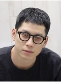 柔らかクロップソフト刈上げオシャレメンズぱっつん前髪フェード