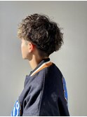 ツイストスパイラルパーマツーブロックメンズマッシュパーマ