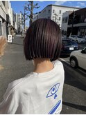 ケアブリーチアンブレラからー前下がり切りっぱなしボブ韓国ヘア