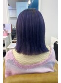 ハイトーン/派手髪/個性的/パープルカラー/切りっぱなしカット