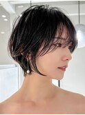 黒髪カタログ/ショート/オリーブグレー/小顔に見せるヘア/大宮