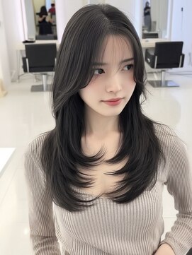 ネハス ナガオカ(nehus.nagaoka) xカット//ホワイトグレージュ/レイヤーカット/チェリーブラウン