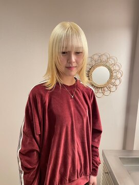 チャプター 問屋町(chapter) 髪質改善顔まわりレイヤーカットブロンドベージュケアブリーチ