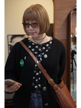 チャプター 問屋町(chapter) パツっとボブケアブリーチダブルカラーブロンドベージュ韓国ヘア