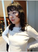 ウルフパーマステップカットウルフニュアンスパーマ外国人風