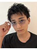 センターパートツーブロックアップバングサーフカールマッシュ