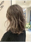 大人かわいい前髪セシルカットココアブラウンフリンジウェーブ