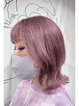 シュシュ(CHOUCHOU) 【CHOUCHOU】ピンクグレージュ×レイヤー×切りっぱなし