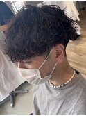 メンズパーマスパイラルパーマツイストパーマ波巻きパーマウルフ