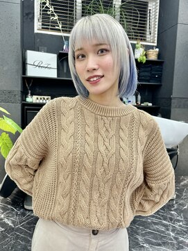 チュダック(ChuDuck) 韓国風《ブルーシルバー》ハイトーン/ケアブリーチ/ダブルカラー