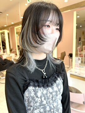 ニューヨーク ニューヨーク 河原町オーパ店(NYNY) ＊ウルフカット レイヤーカット ウルフレイヤー  ホワイトグレー