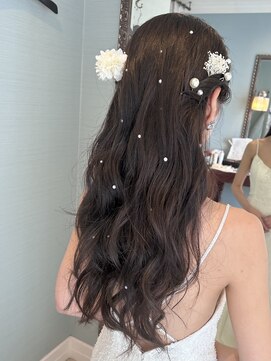 ブラウ ネイル パーティー(Blau Nail Party) 貼り付け　パール　ダウンスタイル