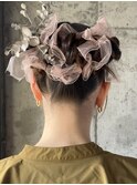 【徳岡】成人式ヘアセット 卒業式ヘアセット 花飾り アップヘア