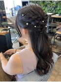 結婚式お呼ばれハーフアップ
